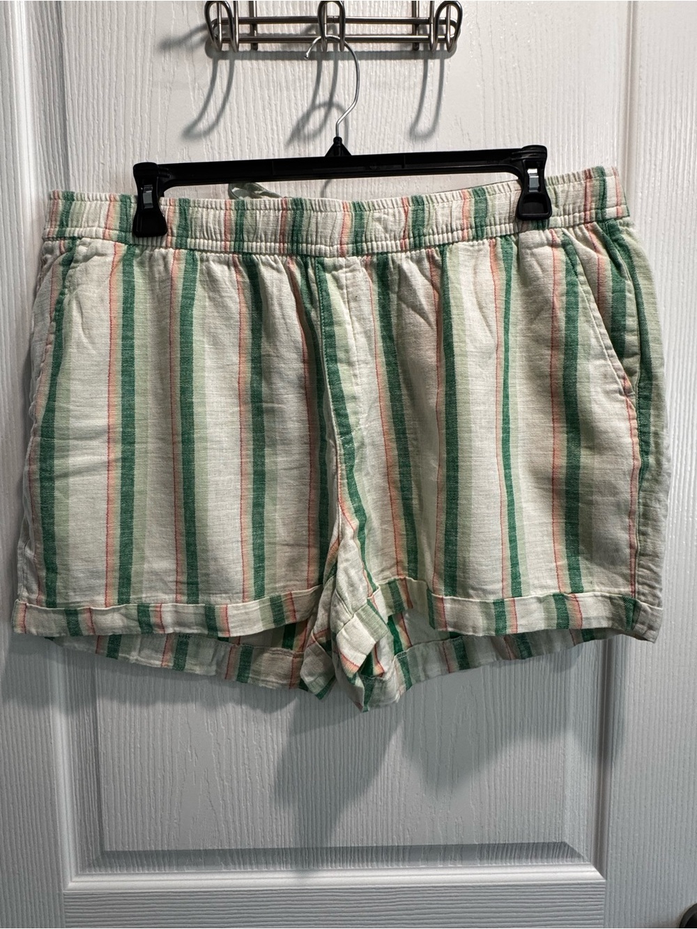 Women’s Old Navy High-Rise Linen Blend Striped Pull-On Shorts | XL - EUC